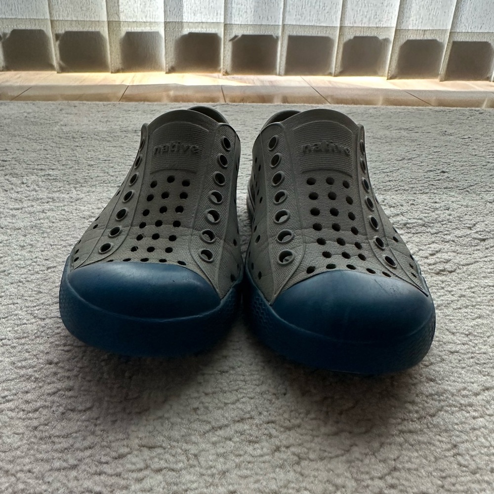 Native Jefferson Gray and Blue Slip-Ons